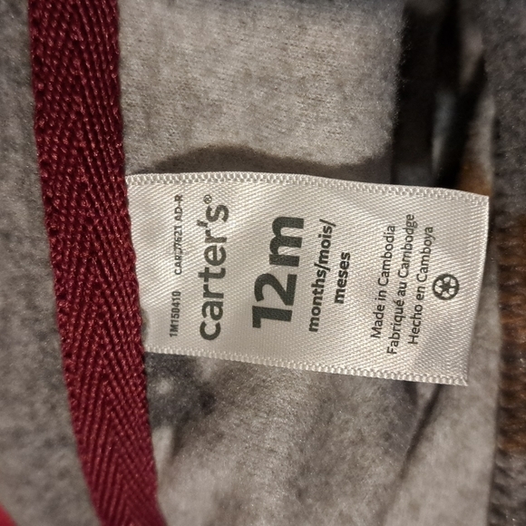 Carter's NWOT fleece romper 12 months - Picture 4 of 5